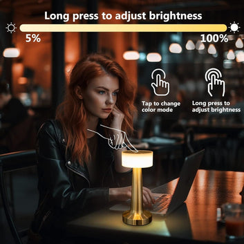 Touch Sensor LED Table Lamp Sleek & Modern Lighting | Gold Design 8