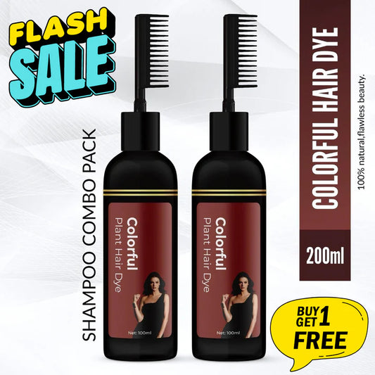 Natural Hair Dye Shampoo With Comb Applicator for Man & Women 🔥BUY 1 GET 1 FREE🔥